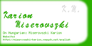 karion miserovszki business card